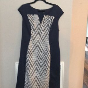 Blue and white dress